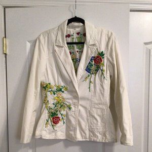 JOHNNY WAS White Royal Rose Blazer
